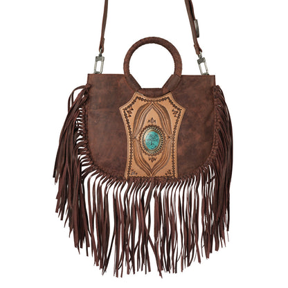 Sedona Tassle Bag - Oiled Ruby Leather
